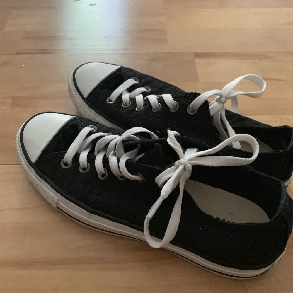 Converse Black lace sneakers, worn only twice